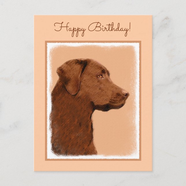 Laboratorierefärgning (Chocolate) - Hund Art Vykort (Framsida)