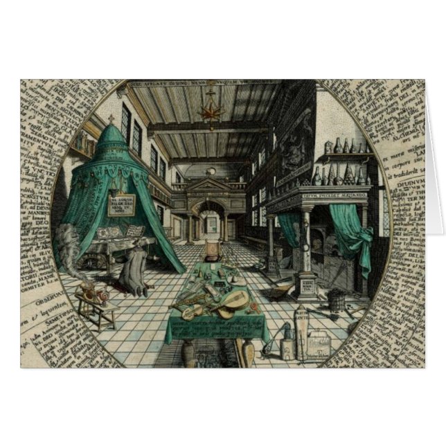 Laboratoriet i Alchemist Hälsningskort (Framsidan Horizontal)