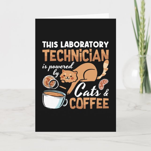 Laboratorietekniker Cats Coffee Science Lab Tech Kort (Framsida)