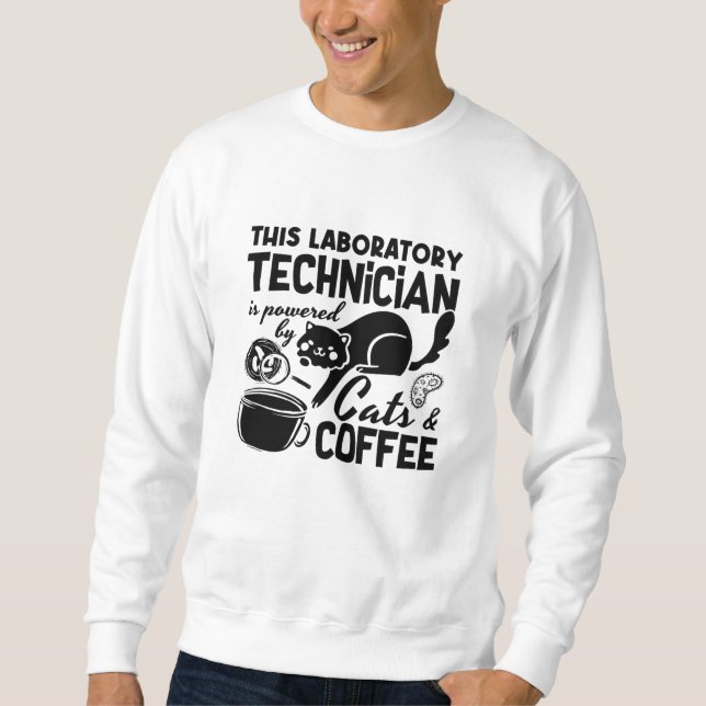Laboratorietekniker för lab Cats Coffee Science Lång Ärmad Tröja (Framsida)
