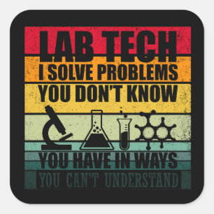 Laboratorietekniker i Laboratorium humor Fyrkantigt Klistermärke