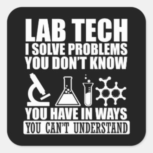 Laboratorietekniker i Laboratorium humor Fyrkantigt Klistermärke