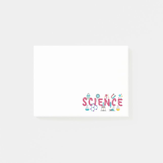 Laboratorieutrustning inom vetenskap post-it block (Framsida)