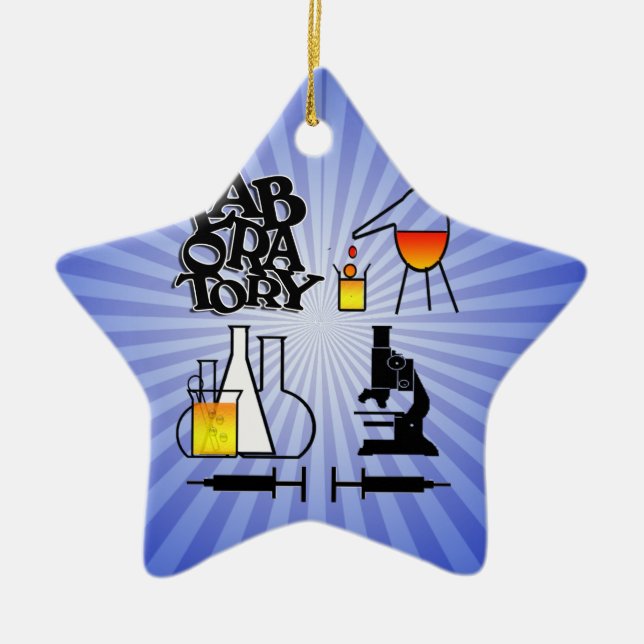 LABORATORIUM 4 KVADRERAR LOGOTYPEN JULGRANSPRYDNAD KERAMIK (Framsidan)