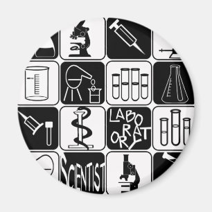 LABORATORIUMFORSKARESYMBOLER OCH VERKTYG MAGNET