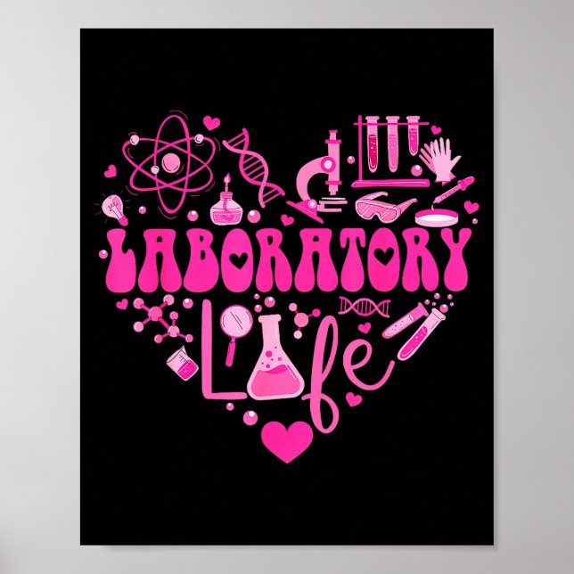 Laboratory Heart Valentine Lab Technologist Scienc Poster (Framsidan)