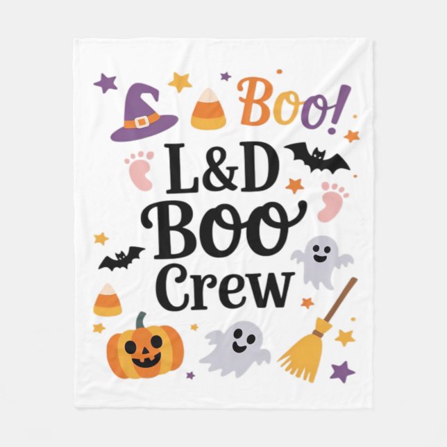 Labour and Delivery Nurse Halloween Pumpkin Ghost  Fleecefilt (Framsidan)