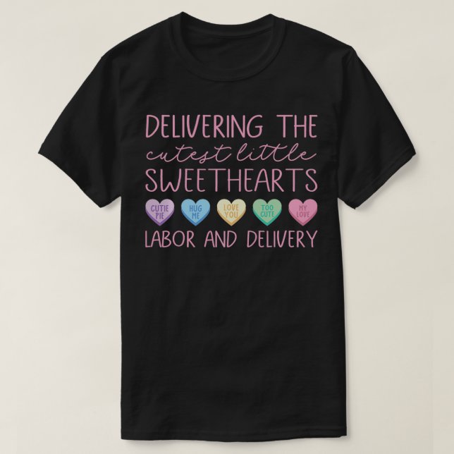 Labour and Delivery Nurse Valentines day LD Nurse  T Shirt (Design framsida)