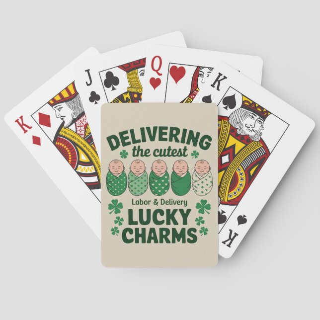 Labour & Delivery Lucky Charm Nurse Shamrock Casinokort (Baksidan)