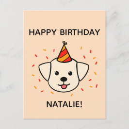Labour Retriever Hund | Orange Birthday Hälsning Vykort
