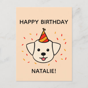 Labour Retriever Hund   Orange Birthday Hälsning Vykort
