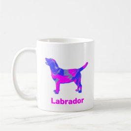 Labour Retriever Hund Silhouette Crazy Shock rosa Kaffemugg