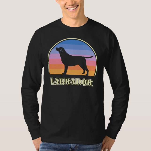 Labour Retriever Vintage Sunset Hund T Shirt (Framsida)