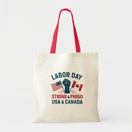 Labourdagen Patriotic Tote Bag - USA och Kanada Tygkasse