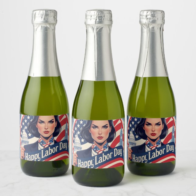 Labourdagen Vin-etiketter - Patriotic Firande Gift (Flaskor)