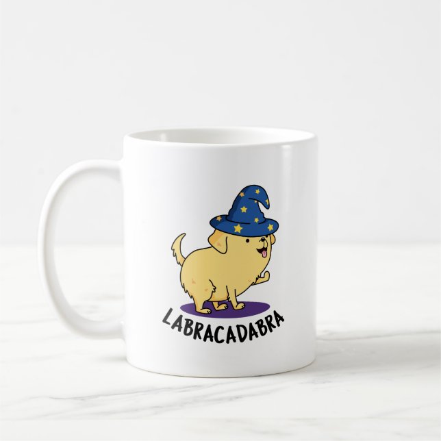 Labra-cadabra Funny Labrador Hund Pun Kaffemugg (Vänster)