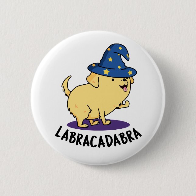 Labra-cadabra Funny Labrador Hund Pun Knapp (Framsida)