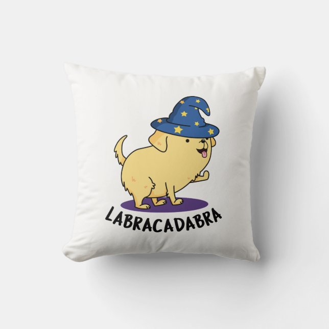 Labra-cadabra Funny Labrador Hund Pun Kudde (Framsida)