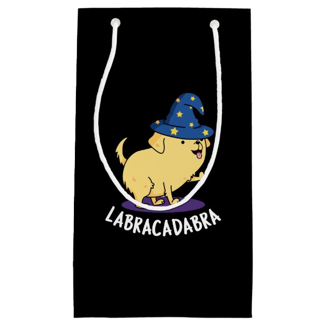 Labra-cadabra Funny Labrador Hund Pun Mörk BG (Framsidan)