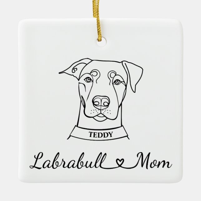 Labrabull Mamma Julgransprydnad Keramik (Framsida)