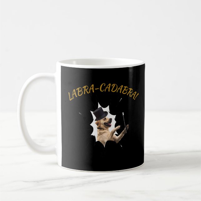 Labracadabra! Labrador Retriever Pun Kaffemugg (Vänster)