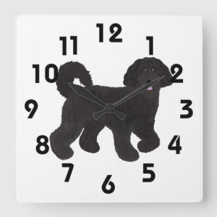Labradoodlås Fyrkantig Klocka