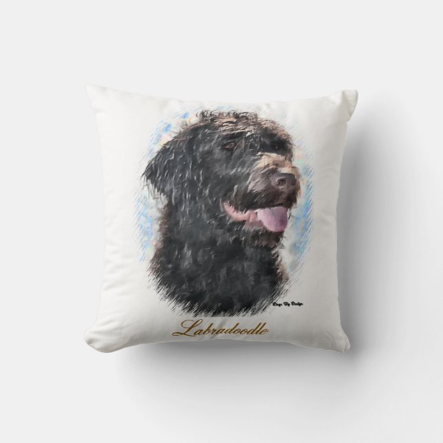 Labradoodle Älskare Art Gifts Kudde (Framsida)