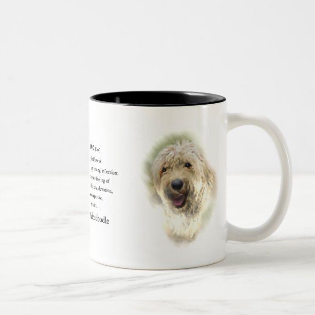 Labradoodle Älskare Gifts Två-Tonad Mugg (Höger)