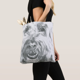 Labradoodle Art Black and White Cute Tygkasse