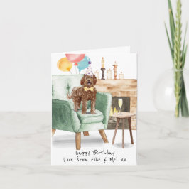Labradoodle Birthday Card-Personlig Kort