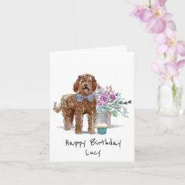 Labradoodle Birthday Card-Personlig Kort