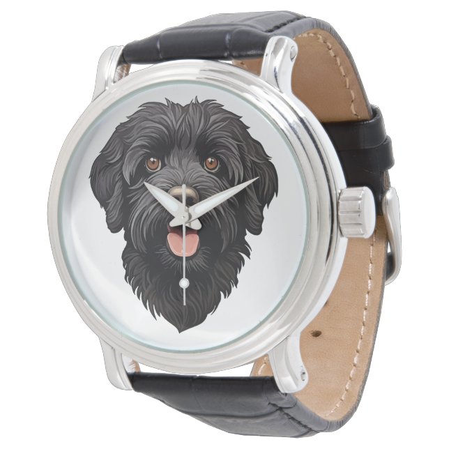 Labradoodle Black Hund Armbandsur (Vinklad)