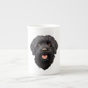 Labradoodle Black Hund Benporslin Mugg