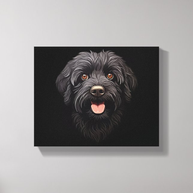 Labradoodle Black Hund Canvastryck (Framsida)
