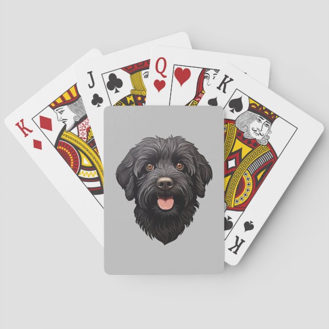 Labradoodle Black Hund Casinokort (Baksidan)