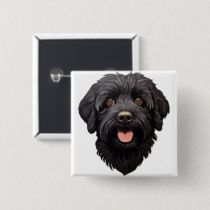 Labradoodle Black Hund Knapp