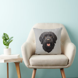 Labradoodle Black Hund Kudde