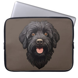 Labradoodle Black Hund Laptop Fodral