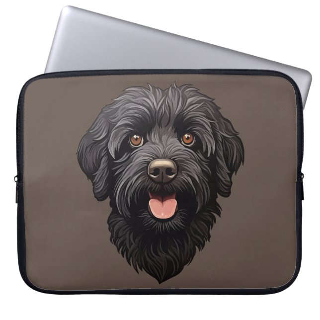 Labradoodle Black Hund Laptop Fodral (Framsidan)