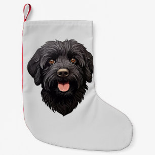 Labradoodle Black Hund Liten Julstrumpa
