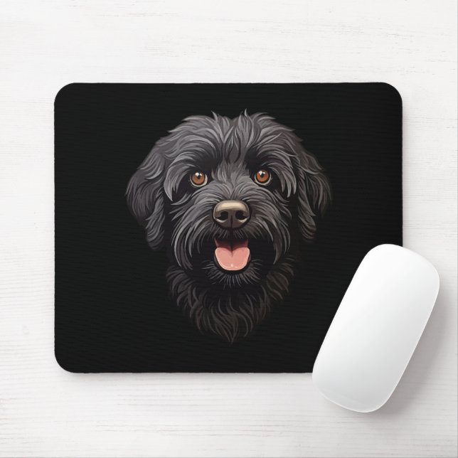 Labradoodle Black Hund Musmatta (Med mus)