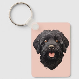 Labradoodle Black Hund Nyckelring