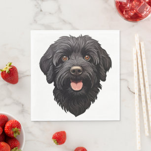Labradoodle Black Hund Pappersservett
