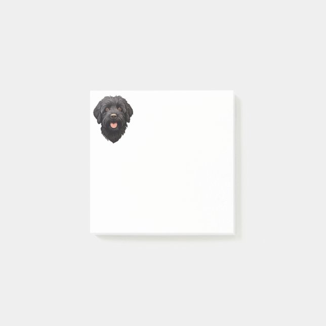 Labradoodle Black Hund Post-it Block (Framsida)