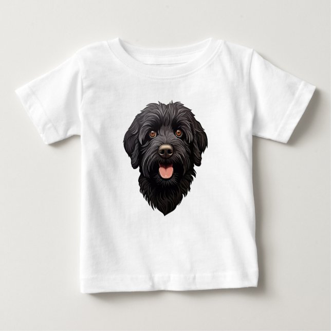 Labradoodle Black Hund T Shirt (Framsida)
