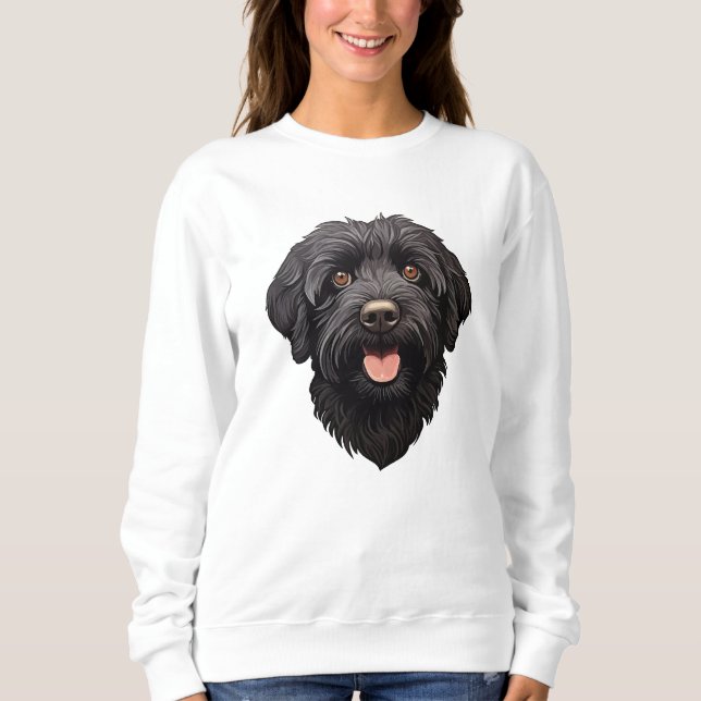 Labradoodle Black Hund T Shirt (Framsida)