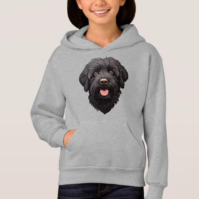 Labradoodle Black Hund T Shirt (Framsida)
