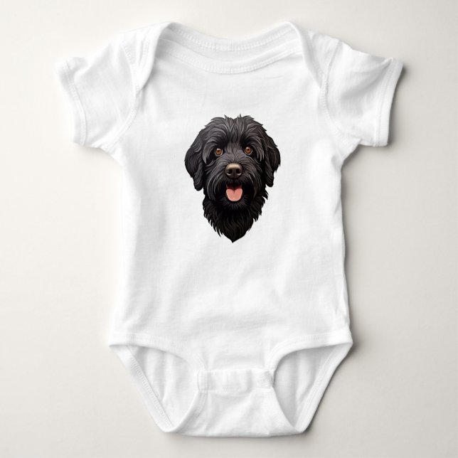 Labradoodle Black Hund T Shirt (Framsida)