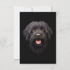 Labradoodle Black Hund Tack Kort