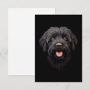 Labradoodle Black Hund Tack Kort